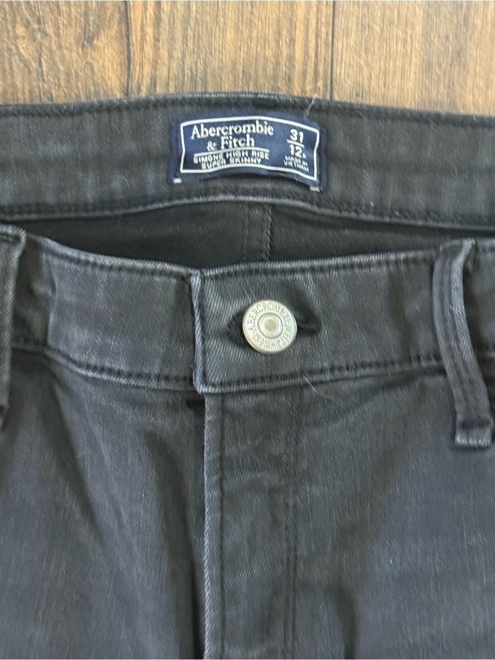 Abercrombie & Fitch Jeans Womens 31/12 Black Simone High Rise Ankle Distressed - Picture 4 of 7